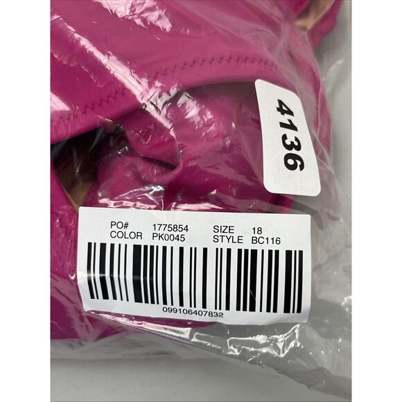 J Crew Ruched V Neck One Piece Swimsuit Womens 18 Radiant Fuchsia Pink Swim Suit - Picture 8 of 8